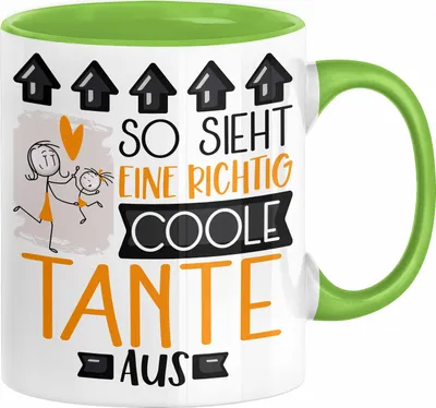 Produktbild von Tante Geschenk Tasse Lustig Geschenkidee für Tante Geburtstag So Sieht Eine Richtig Coole Tante Aus Frauen Spruch (Grün)