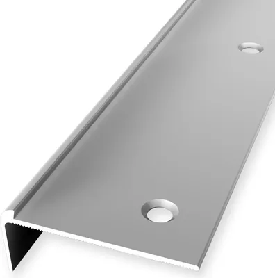 Produktbild von Treppenkantenprofil 18.5 x 48 x 1000 mm Winkelprofil Einfasshöhe 2.5 mm Aluminium hochwertig Versenkt Gebohrt Silber Küberit