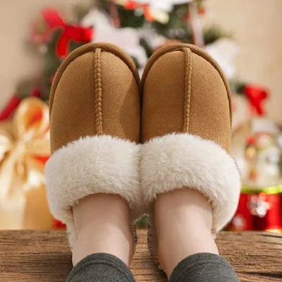 Produktbild von Famanu Hausschuhe Winter - Flauschige Fuzzy Slippers mit Traagschaum, Antislip, Größe 40-41