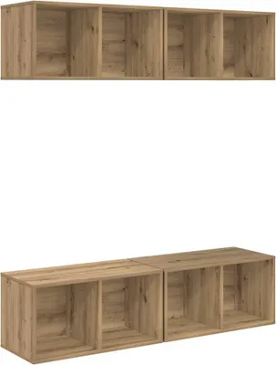 Obrázok produktu pre vidaXL Sada TV stolíkov 4 ks Artisan dub drevený materiál