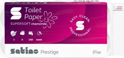 Image de Satino 071420 Satino Toilettenpapier prestige Kamille 3-lagig, 8 Rollen