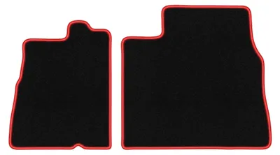 Zdjęcie produktu dla Dywaniki samochodowe welurowe CARLUX-RED do: Peugeot Boxer I (1994-2006, dostawczy) czarne z czerwonym obszyciem, z mocowaniami