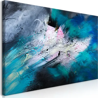 Produktbild von Wandbild Mega XXXL Abstrakt 250x125 cm Einteiliger XXL-Format Kunstdruck zur Selbstmontage Leinwandbilder moderne Bilder DIY Wanddekoration Wohnung Deko blau a-A-0540-ak-e