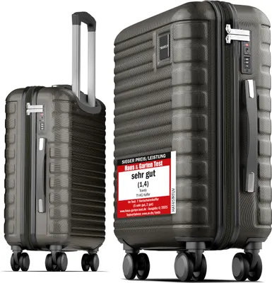 Produktbild von Travely Premium Handgepäck Koffer 55x40x20cm - passend für Ryanair, Lufthansa, Eurowings und co. I 36L Trolley Handgepäck mit sanften Rollen und praktischem TSA Schloss, Reisekoffer