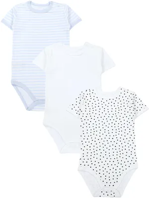 Produktbild von TupTam Kinder Uni Kurzarm Body Baumwolle 3er Set , Farbe: Farbenmix 2, Größe: 110