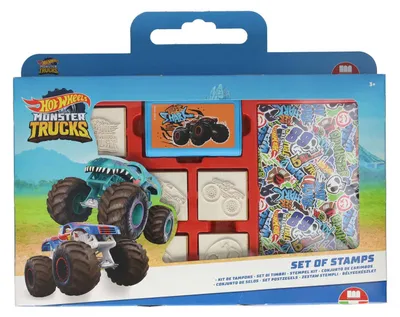 Produktbild von Hot Wheels Malset Stempel Bastelbox 41-teilig kreatives Spielzeug