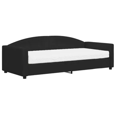 Immagine prodotto di vidaXL Divano letto con materasso Nero 90x200 cm Tessuto
