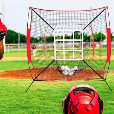 Productafbeelding van Doel voor het trainen van het gooien, met een zone-indicator en vier verstelbare banden. Accessoires voor baseball-trainingsnetten, ideaal voor het nauwkeurig oefenen van het gooien en slaan