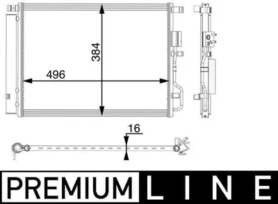 Produktbild von MAHLE AC 62 000P Kondensator Klimaanlage Klimakondensator für HYUNDAI Tucson (TL, TLE) +Trockner