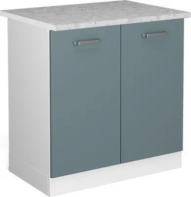 Produktbild von Spülenunterschrank Vicco R-Line Blau-Grau 80 cm , AP Marmor, Model 41198
