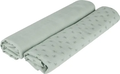 Immagine prodotto di roba organic set di 2 puck e telo per allattamento 'Lil Planet' verde ghiaccio, Cotonelogico, GOTS, 120 x 120 cm