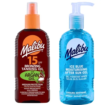 Image de Malibu bronze oil with argan oil SPF15 200ml + after sun gel 200 ml