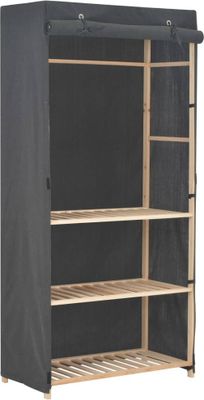 3-stufiger Kleiderschrank Grau 79 x 40 x 170 cm Stoff , Kleiderschränke Design 2024