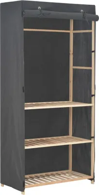 Produktbild von "2026 Promotion" 3-stufiger Kleiderschrank Grau 79x40x170 cm Stoff - Kleiderschränke CC2572