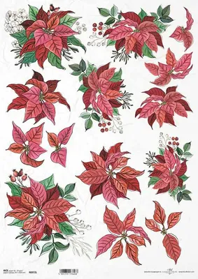 Produktbild von ITD Reispapier Decoupage Bastelpapier A3 0972L Weihnachtsstern