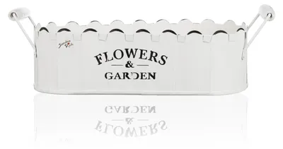 Produktbild von FLOWERS & GARDEN Jardiniere Blumenkasten mit Griffen 32cm weiß