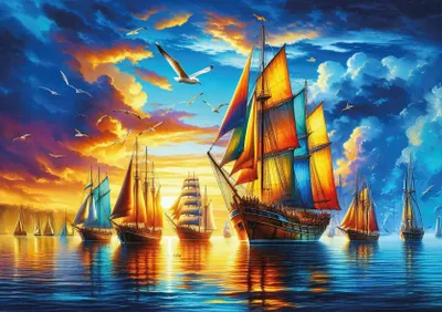 Produktbild von Art puzzle - Puzzle Harbor of the Colorful Sails - 500 dielov