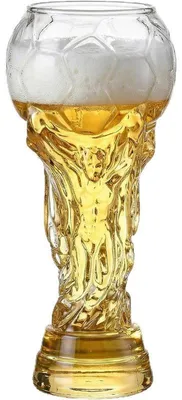 Produktbild von Fußball-WM 2026 Bierglas 600 ml, Fußballpokal Bierkrug aus Borosilikatglas, Fanbecher für Fußballabende, Geschenk für Fußballfans