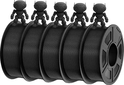 Image de Filament ABS, 1,75 mm de diamètre, 1 kg par rouleau, 5 rouleaux, ABS noir 5rouleaux