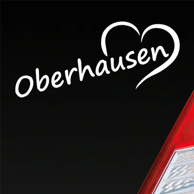 Produktbild von Auto Aufkleber Oberhausen Herz Stadt City Liebe Love 20x8 cm Weiss Glanz Sticker Heckscheibenaufkleber