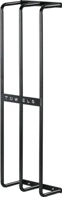 Produktbild von Handtuchhalter, Wandhalterung f. 6 große Handtücher, Metall, 21x12x74cm, Schwarz