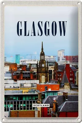 Produktbild von Blechschild Reise 20x30cm Glasgow Scotland Altstadt