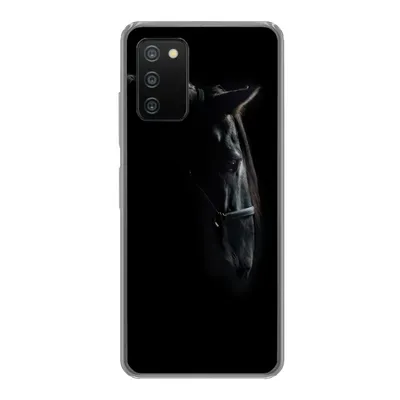 Produktbild von MuchoWow® Handyhülle Schutzhülle Hülle für Samsung Galaxy A03s Pferd - Leicht - Schwarz Silikon Softcase Handy Hülle - Schutz