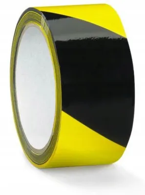 Produktbild von Dalpo Warnband Schwarz-Gelb 75mm x 100m Markierungsband