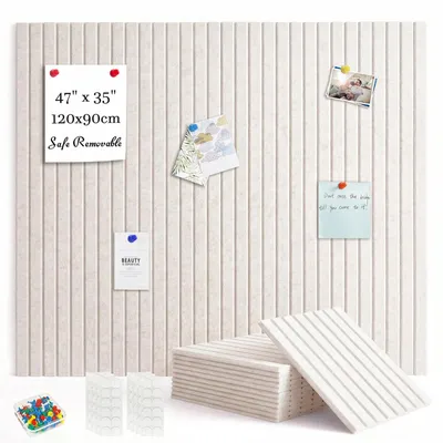 Immagine prodotto di Pannelli a parete in feltro, dimensioni 120 x 90 cm - Alternativa alle lavagne di sughero, con adesivi autoadesivi inclusi