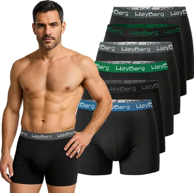 Produktbild von HøyBerg Herren Boxershorts 6er Pack, Baumwolle mit Stretch – Scandinavian Style, XXL