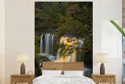 Produktbild von MuchoWow® Fototapete für Wohnzimmer oder Schlafzimmer Wandtapete Vinyl Motivtapete Wasserfall im Cradle Mountain - 225x350 cm - Schlafzimmer tapete