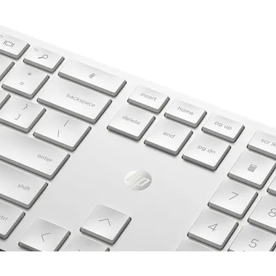 Immagine prodotto di Tastiera e mouse wireless HP 650, senza fili, wireless RF, interruttore a membrana, QWERTY, bianco, mouse incluso
