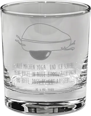 Produktbild von Mr. & Mrs. Panda Glas Avocado Yoga - Transparent - Geschenk, Bauch, Haha, Cocktailglas, Unsportlich, Tumbler, gravur, Humor, Hilfe, Longdrinkglas