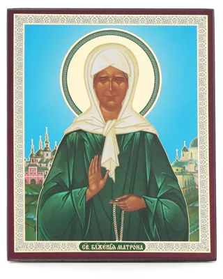 Holz-Ikone Heilige Matrona 10x12 cm, orthodox, Segen
