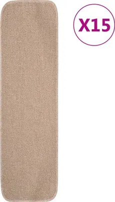 Image de Tapis escalier antidérapants 15 pcs 75x20cm Beige Rectangulaire