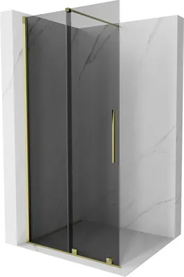 Produktbild von Mexen Velar Duschwand Walk-in 80 x 200 cm, graphit 8 mm, gold - 871-080-000-43-50