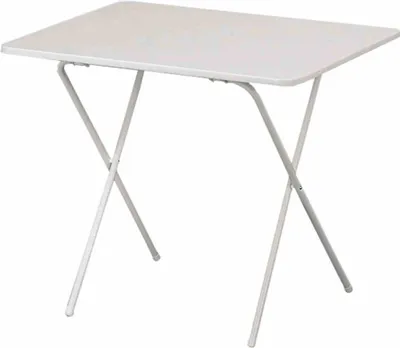 Produktbild von Campingtisch >Scherentisch< in weiß, Stahl pulverbeschichtet - 80x63x60 (BxHxT)