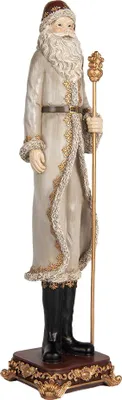 Immagine prodotto di Clayre & Eef decorazione natalizia figura Babbo Natale 10x10x42 cm Plastica grigia