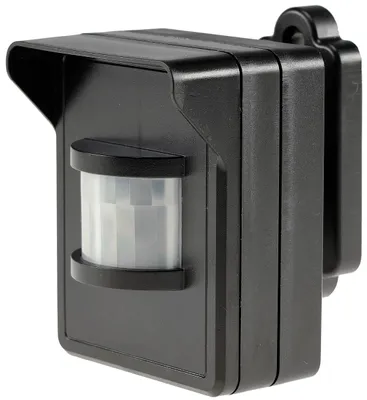 Produktbild von ChiliTec 22757 Funk-Bewegungsmelder für "Pilota Casa" IP44, 90°/8m PIR, Aufputz, schwarz