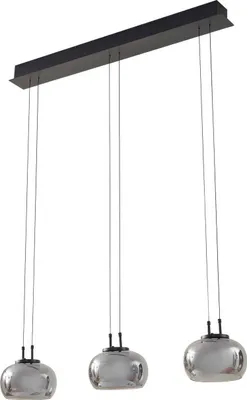 Produktbild von Lucande LED-Hängeleuchte Dain, 3-flammig, rauchgrau, Glas