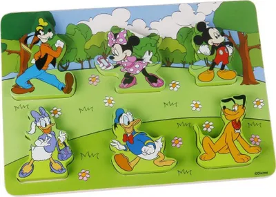 Produktbild von Mickey Maus Holzpuzzle Holzspielzeug Kinderpuzzle Puzzle Babyspielzeug Kinderholzspielzeug Micky Maus Donald Duck Goofy TY076