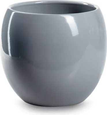 Produktbild von Blumenübertopf "Isadora" aus Keramik Übertopf - Ø 17 cm / H 15,5 cm - grau rund - Übertopf – Blumenübertopf Keramik