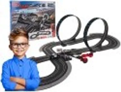 Immagine prodotto di Pista per auto con 2 anelli + auto + mattoncini per bambini
