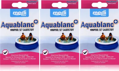 Produktbild von mediPOOL Aquablanc Chlorfreie Wasserpflege - Speziell für Minipools (3er Pack)