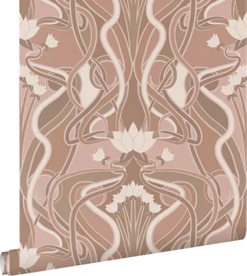 Zdjęcie produktu dla ESTAhome Tapeta vintage kwiaty w stylu secesyjnym starego różu 50 x 900 cm