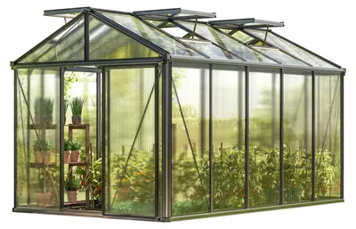 Zdjęcie produktu dla GFP szklarnia Diamas 23 Premium 235x385 cm - grube panele poliwęglanowe ok. 16 mm - kolor: antracytowy