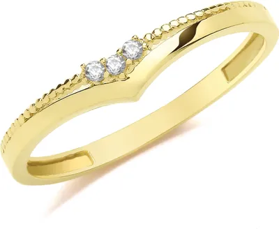 Produktbild von Exklusiver 9 Karat (375) Gold Damen - Wünschelrute Ring mit Zirkonia, 58 (18.5); TRS360789KYRSQ