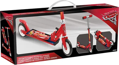 Produktbild von Disney Cars 2-Rad Kinderroller Faltbare Fußbremse Rot