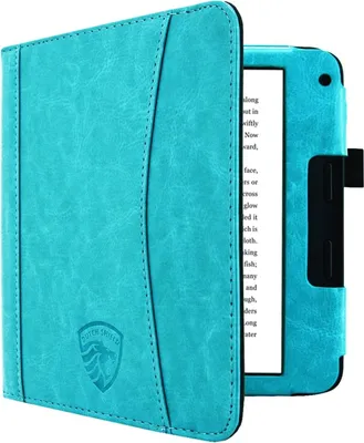 Image de Dutch Shield - Luxe strap Case Housse pour Kobo Libra 2 Ebook - Housse à rabat Ereader Housse de protection Turquoise