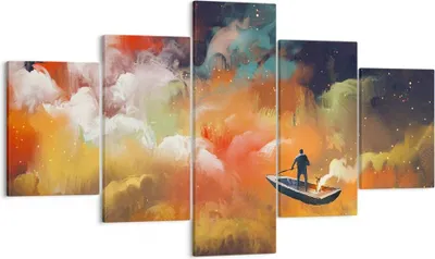 Produktbild von Bild auf Leinwand - Leinwandbild - Abstraktion Boot - 125x70cm - Wand Bild - Wanddeko - Wandbilder - Leinwanddruck - Bilder - Kunstdruck - Wanddekoration - Leinwand bilder - Wandkunst - EA125x70-3803